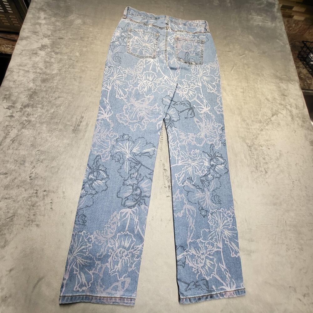 Style&co. Jeans Womens 10 Blue Straight Light Wash Floral Stretch - Picture 9 of 10